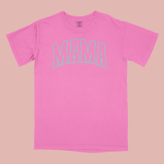 MAMA Screen-printed T-Shirt Comfort Colors (Raspberry)